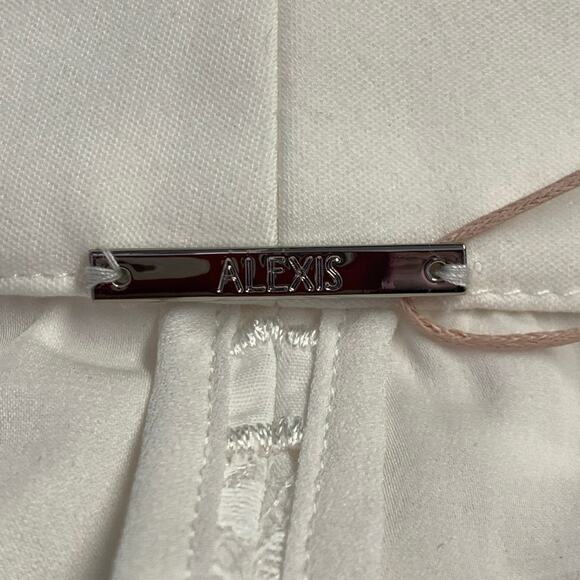 ALEXIS Size M Cream Polyester Cotton Lace Notch Lapel Pantsuit - Picture 9 of 10